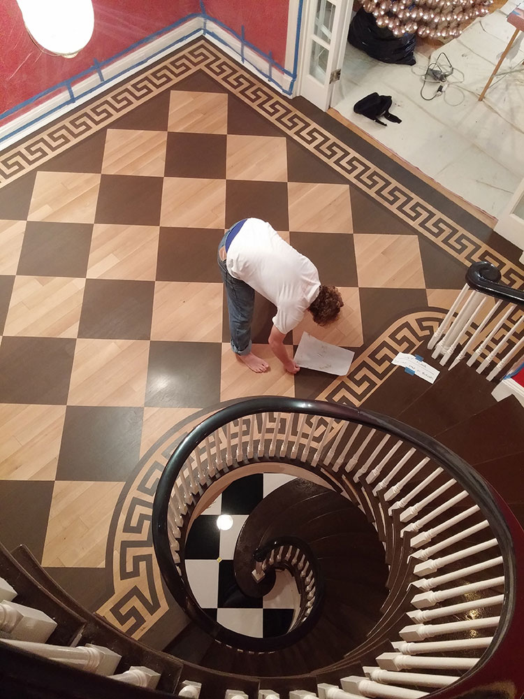 750x1000 Painted Checkerboard Foyer Floor Hopscotch Christianson Lee - Checkerboard Painting