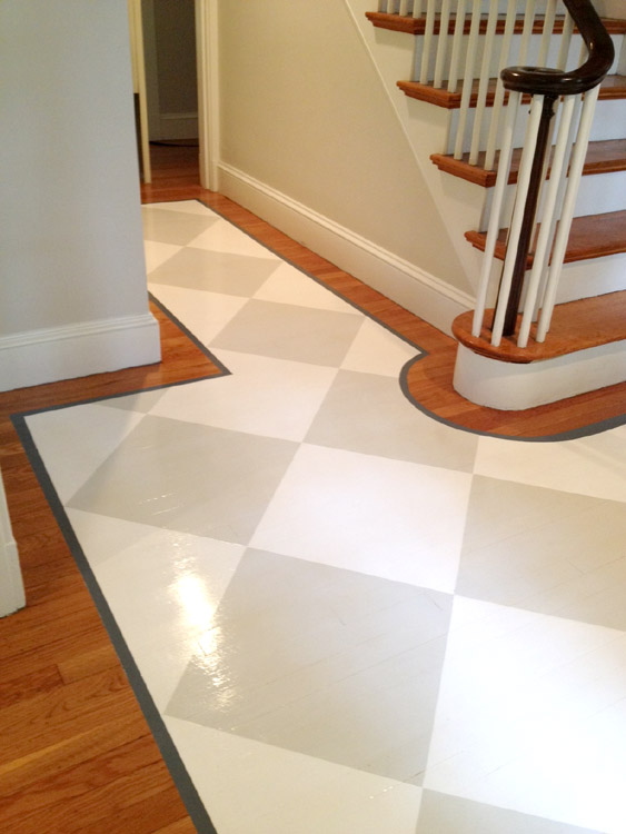 563x750 Painted Floors Checkerboard Pattern With A Fresh Approachb Arteriors - Checkerboard Painting