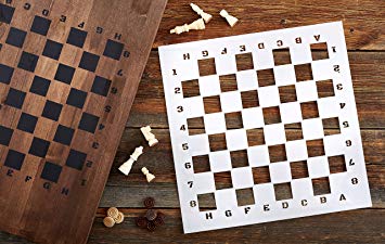 355x225 Large Checkerboard Stencil For Painting On Wood - Checkerboard Painting