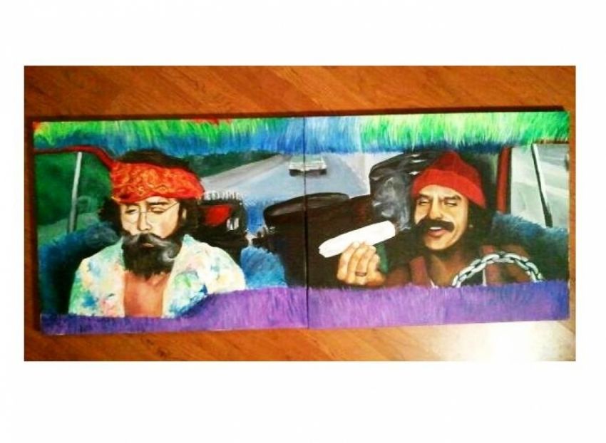 850x622 Cheech And Chong Paintings By Diana Estrada Perez - Cheech And Chong Painting