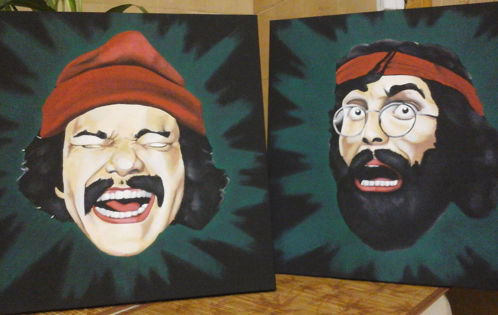 1024x648 Cheech N Chong By Fred Martins - Cheech And Chong Painting