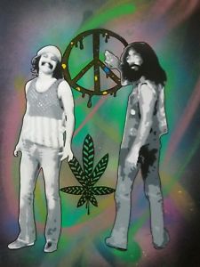 225x300 Original Painting Street Art Spray Painting Modern Stencil Art - Cheech And Chong Painting