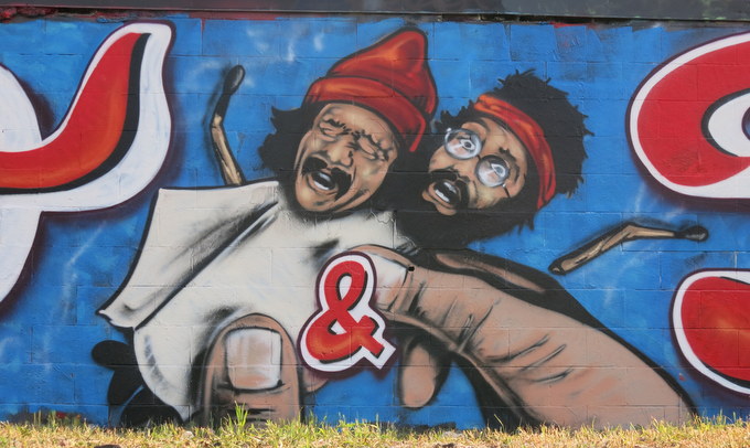 680x406 Up In Smoke Bombing Science - Cheech And Chong Painting