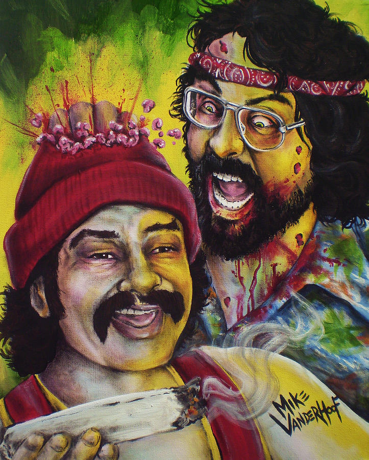723x900 Zombie Cheech And Chong Painting By Mike Vanderhoof - Cheech And Chong Painting