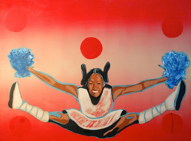 640x475 Frank Buffalo Hyde - Cheerleader Painting