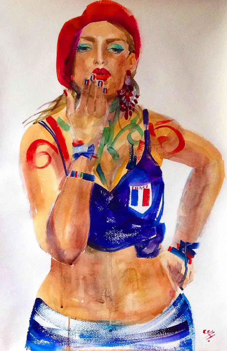 770x1188 Saatchi Art Cheerleader Painting By Julia Holova - Cheerleader Painting