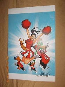 225x300 Signed Brandy~cheerleader~ Print Frank Cho Art Liberty Meadows - Cheerleader Painting