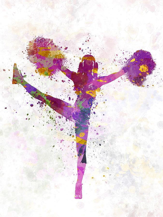 675x900 Young Woman Cheerleader 04 Painting By Pablo Romero - Cheerleader Painting