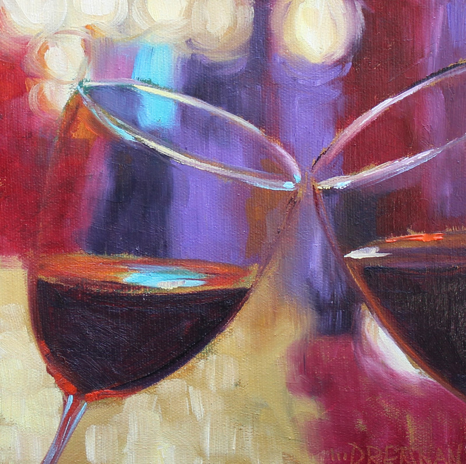 1600x1591 Drennart The Oil Painting Adventures Of Lorrie Drennan Cocktail - Cheers Painting