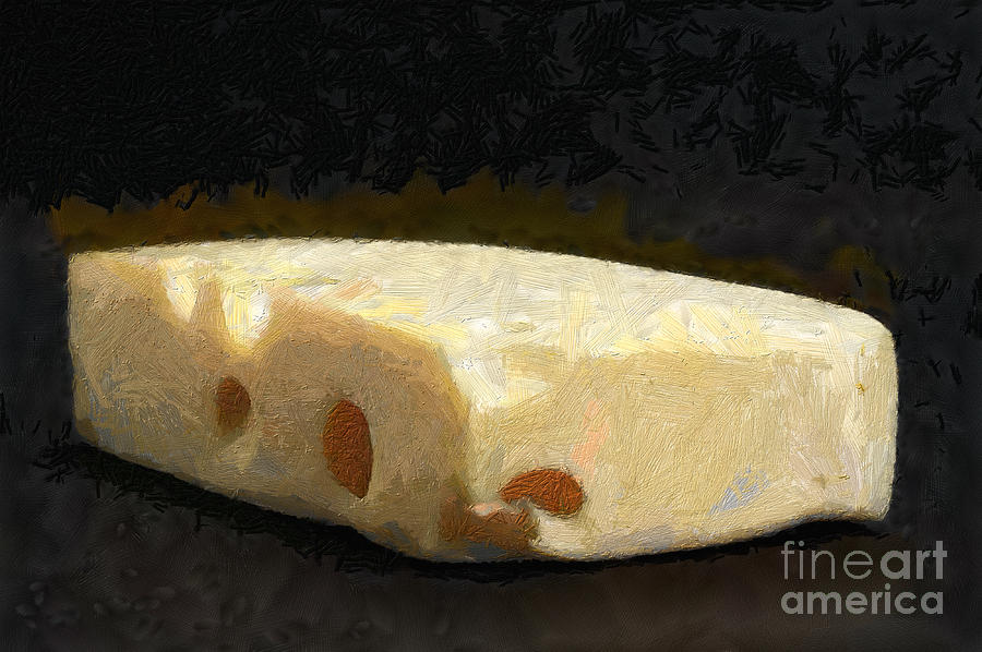 900x598 Piece Of Cheese Painting Painting By Magomed Magomedagaev - Cheese Painting