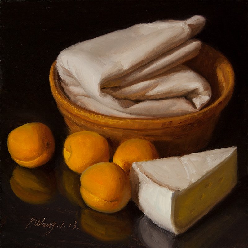 800x800 Artists Of Canada Still Life With Apricots And Cheese, A Painting - Cheese Painting