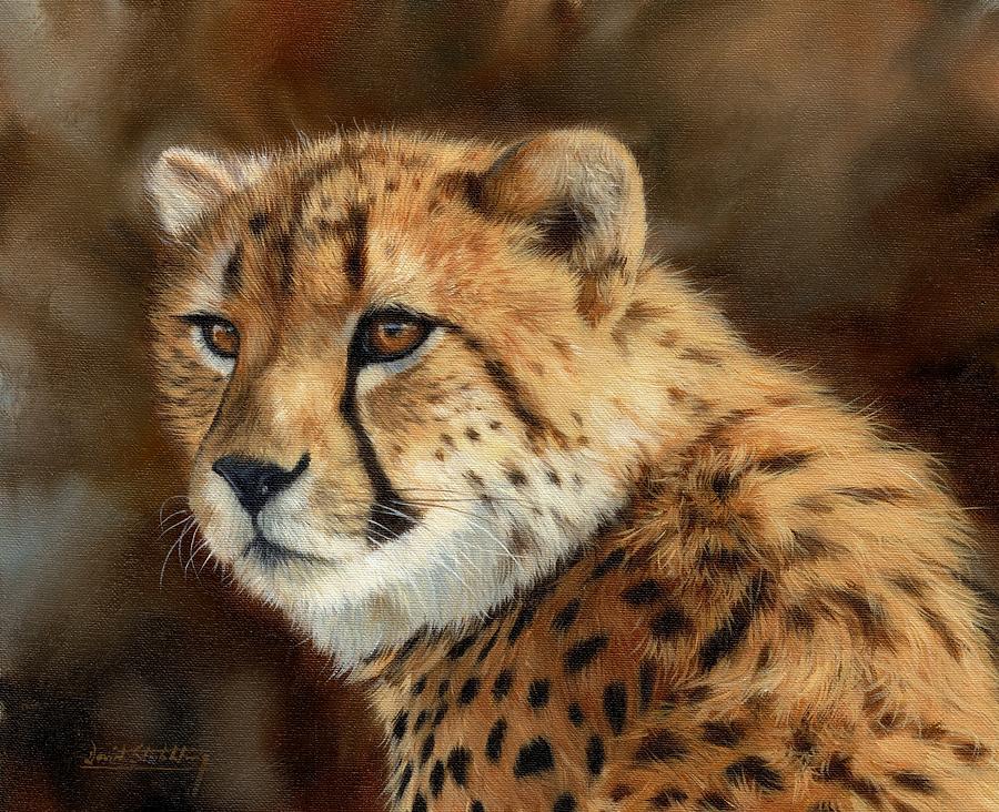 900x732 Cheetah Painting By David Stribbling - Cheetah Painting