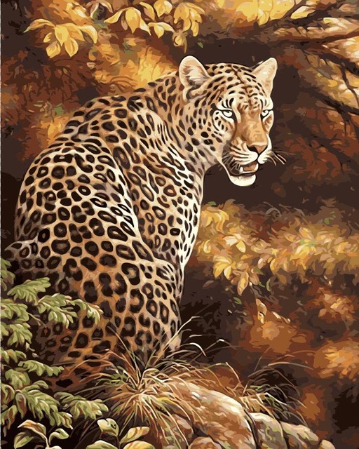 512x640 No Frame Cheetah Animals Diy Painting By Numbers Kits Paint - Cheetah Painting