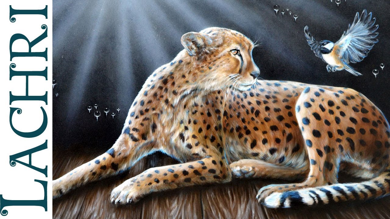 1280x720 Speed Painting Surreal Cheetah Oil Over Acrylic - Cheetah Painting