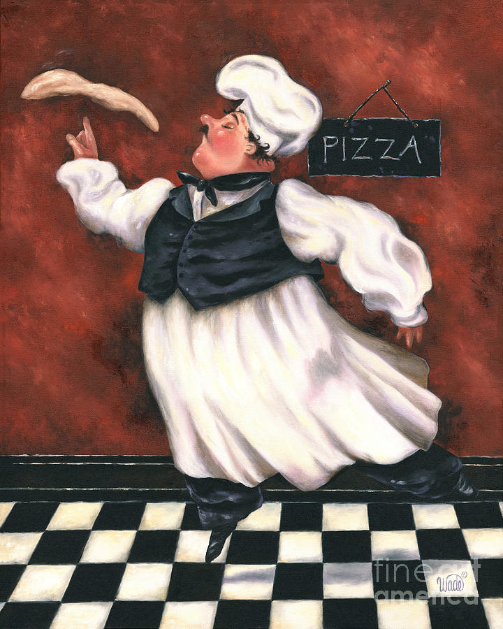 720x900 Pizza Chef Painting By Vickie Wade - Chef Painting
