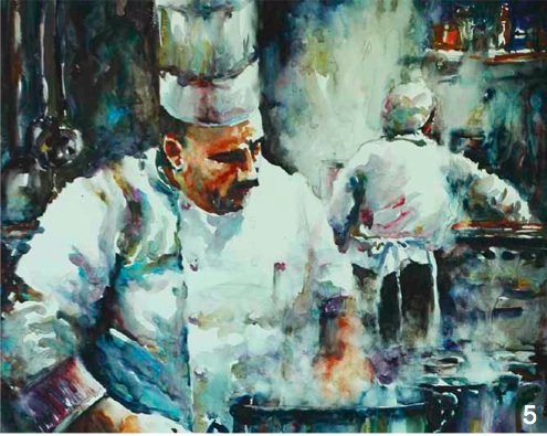 495x395 Creativity Workshop Watercolor Techniques For Figure Painting - Chef Painting