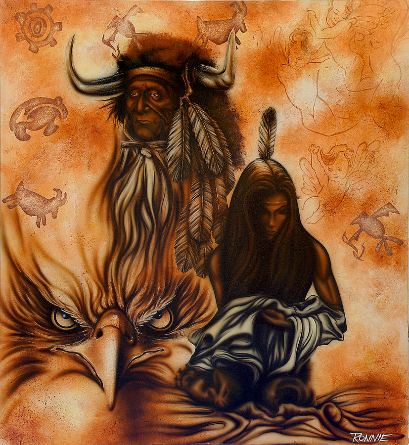 827x900 Cherokee Mist Painting By Ronnie Jackson - Cherokee Painting