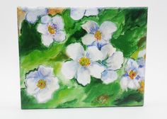 236x168 Cherokee Rose Original Painting, White Rose Painting, 8x10 Floral - Cherokee Rose Painting