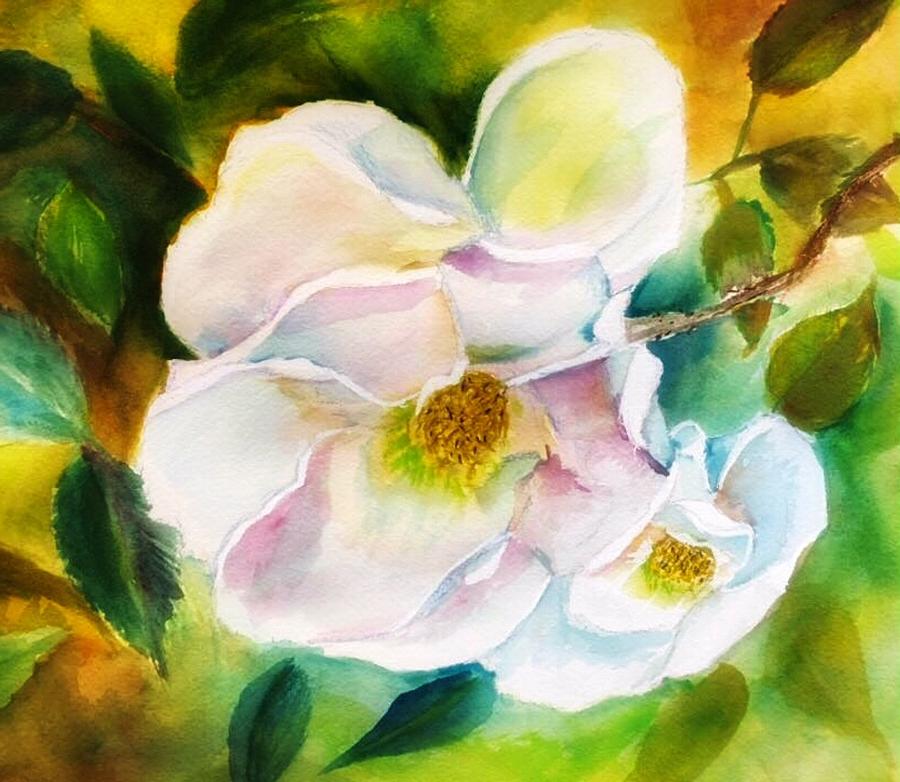 900x782 The Cherokee Rose Painting By Sylvette Walsh - Cherokee Rose Painting