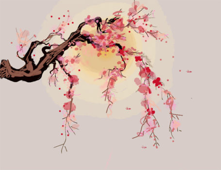 455x350 Event Good Friday Paint Night - Cherry Blossom Branch Painting