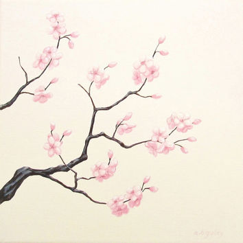 Cherry Blossom Branch Painting at PaintingValley.com | Explore ...