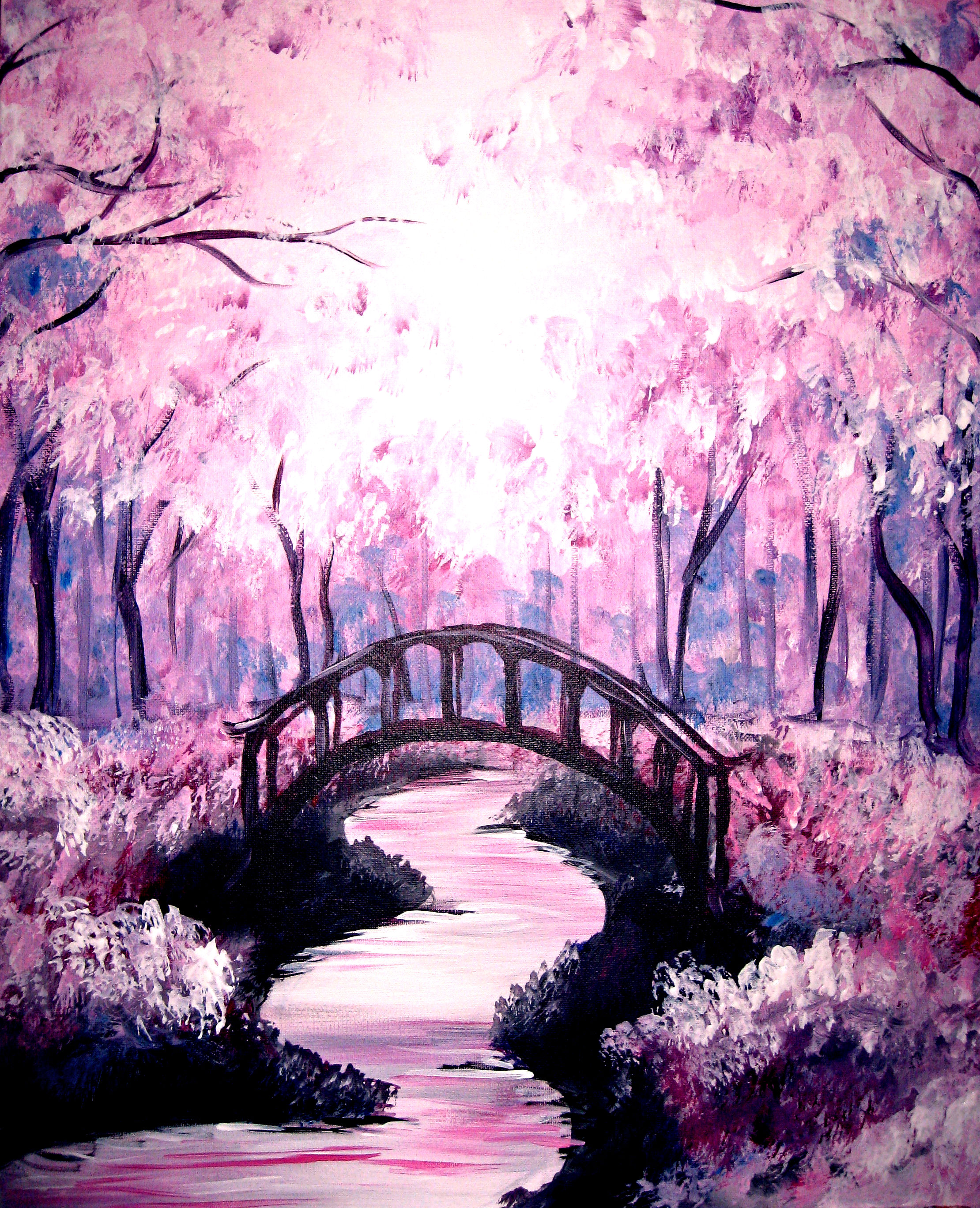 2220x2736 Massapequa Bowl Paint Nite Event - Cherry Blossom Canvas Painting