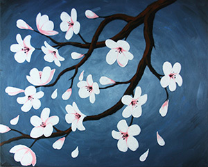 300x240 Social Artworking Cherry Blossoms - Cherry Blossom Canvas Painting