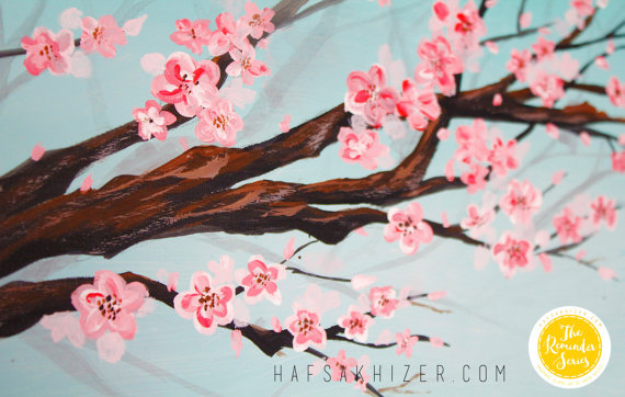 570x362 Islamic Cherry Blossom Painting Islamic Canvas Painting - Cherry Blossom Canvas Painting