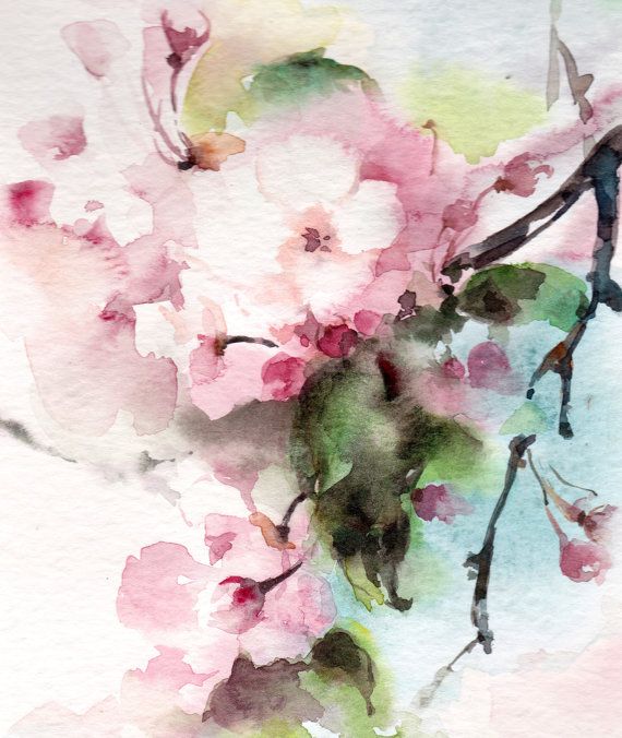 Cherry Blossom Flower Painting at PaintingValley.com | Explore ...