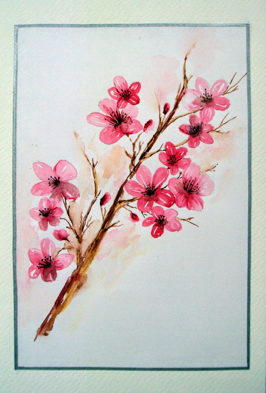 1084x1600 Saturday, February 28, 2015 - Cherry Blossom Flower Painting