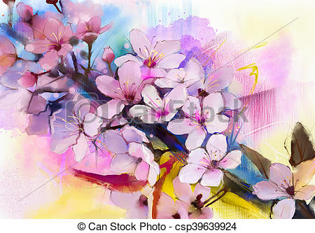 450x333 Watercolor Painting Cherry Blossoms - Cherry Blossom Flower Painting