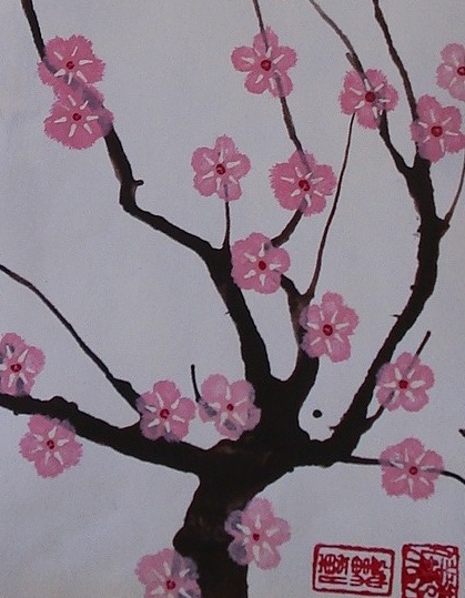 419x539 A Faithful Attempt Cherry Blossom Paintings - Cherry Blossom Painting