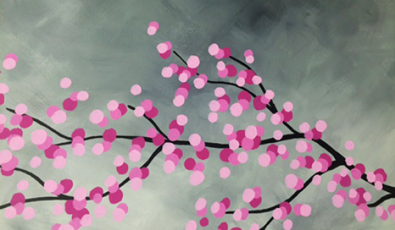 571x333 Byob Painting Cherry Blossoms - Cherry Blossom Painting