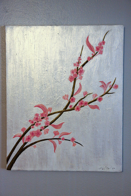 513x768 Cherry Blossom Painting 2 By Kassyoh - Cherry Blossom Painting Acrylic