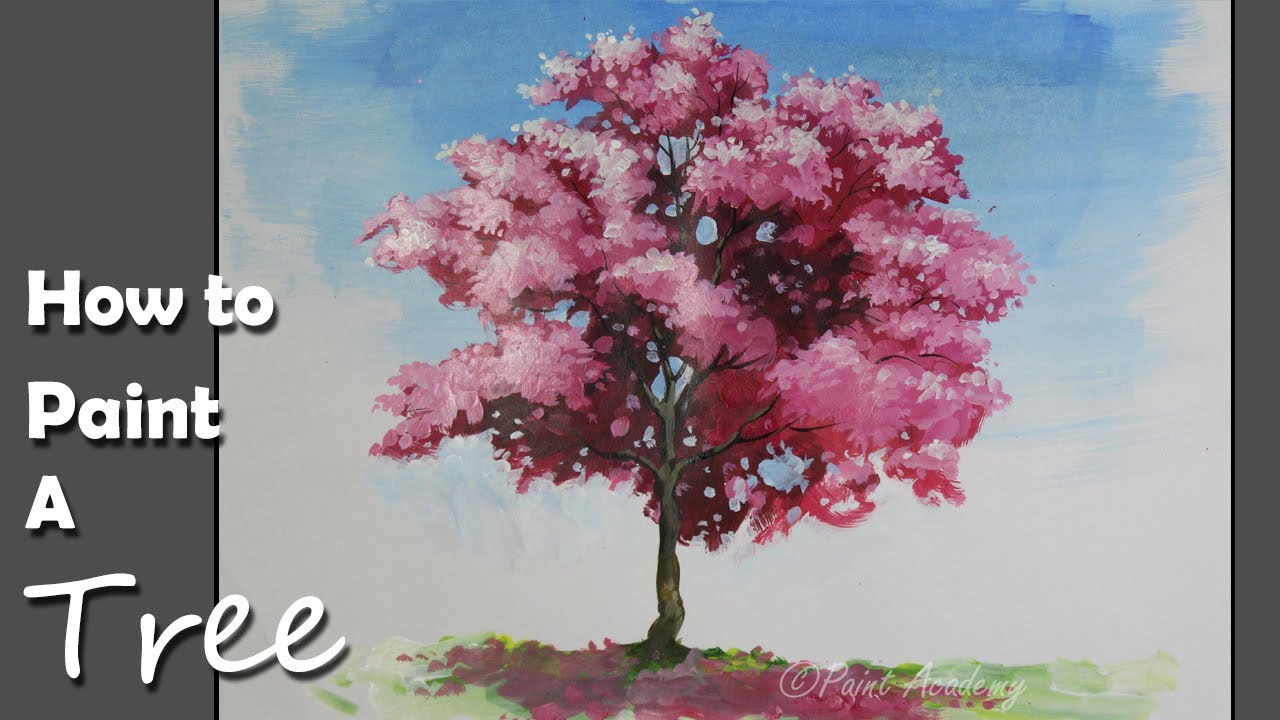 1280x720 How To Paint A Cherry Blossom Tree In Acrylic - Cherry Blossom Painting Acrylic