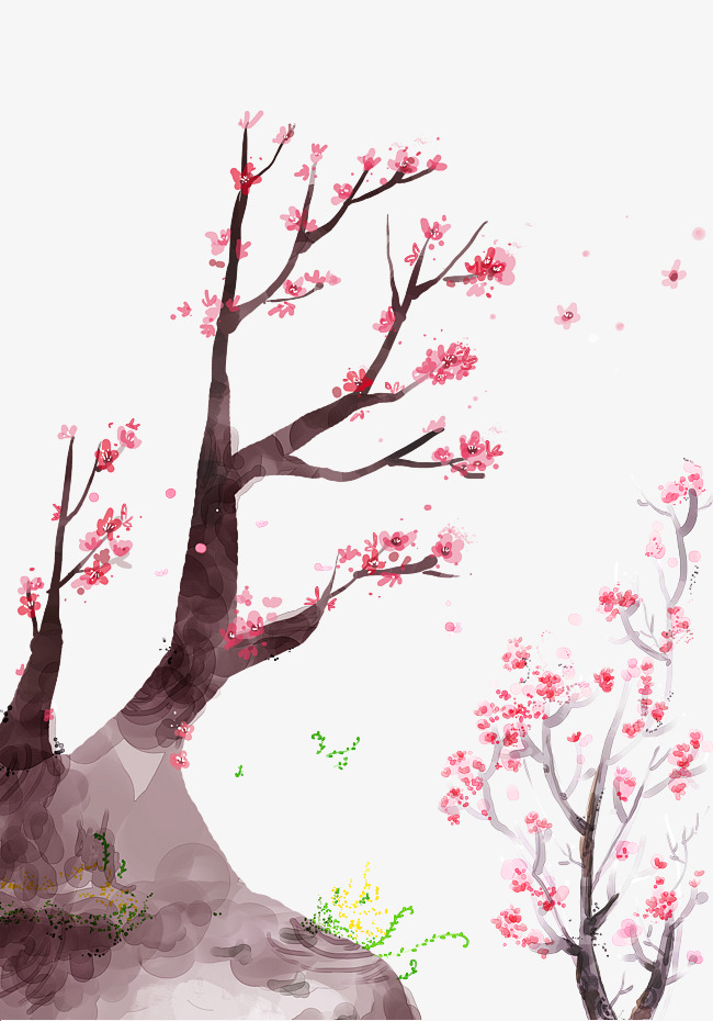 Cherry Blossom Tree Ink Painting at PaintingValley.com | Explore ...