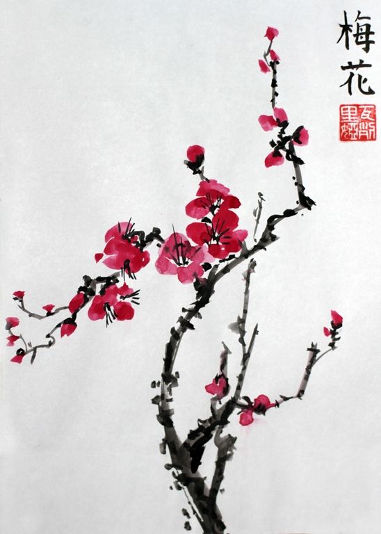 548x768 Sumi E Blossom Sumi E Tattoo, Chinese Painting - Cherry Blossom Tree Ink Painting