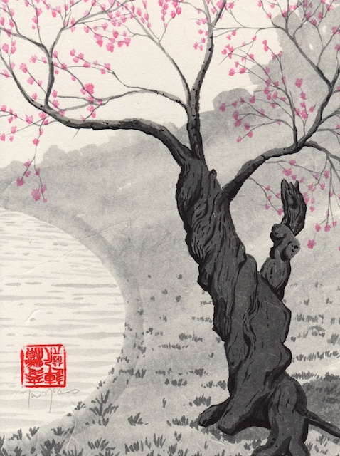 478x640 Ten Cherry Tree Black Ink Paintings Mark W Mcginnis - Cherry Blossom Tree Ink Painting