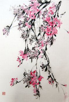 236x346 The 1917 Best Ink Painting Images On Asian Art - Cherry Blossom Tree Ink Painting