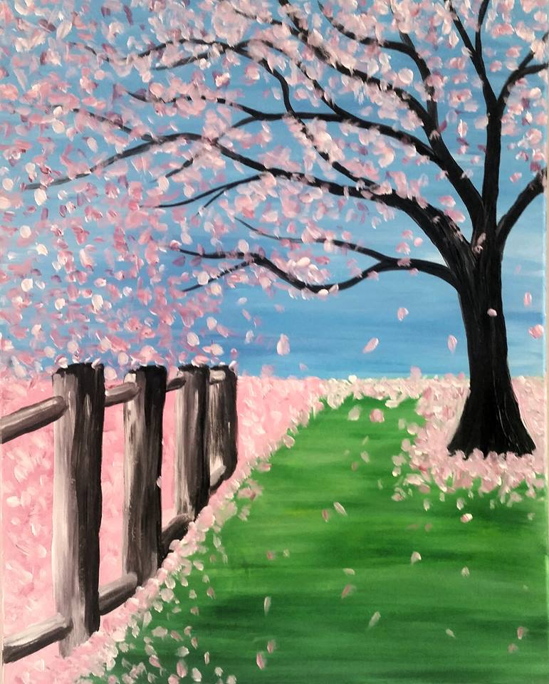 cherry blossom tree painting 2