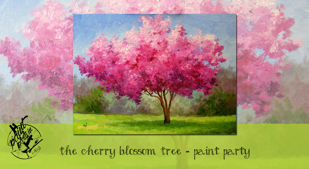 1316x720 Book Tickets To The Cherry Blossom Tree Paint Party - Cherry Blossom Tree Painting
