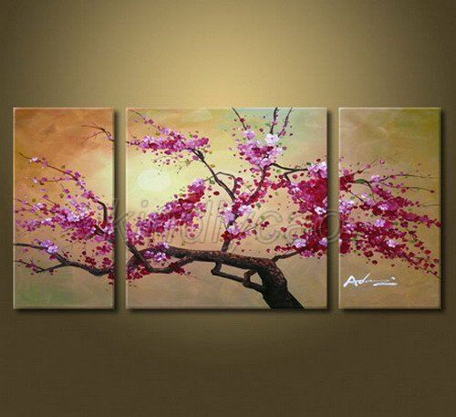 500x457 Huge Hand Painted Flowers Cherry Blossom Tree Oil Painting - Cherry Blossom Tree Painting On Canvas