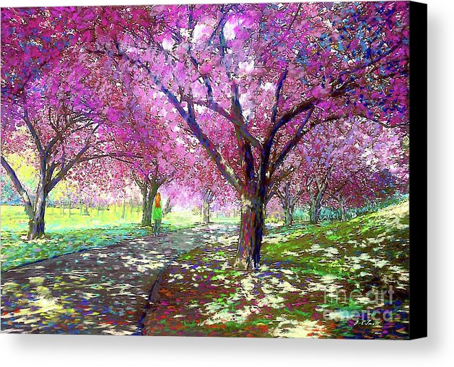 661x535 Spring Rhapsody, Happiness And Cherry Blossom Trees Canvas Print - Cherry Blossom Tree Painting On Canvas