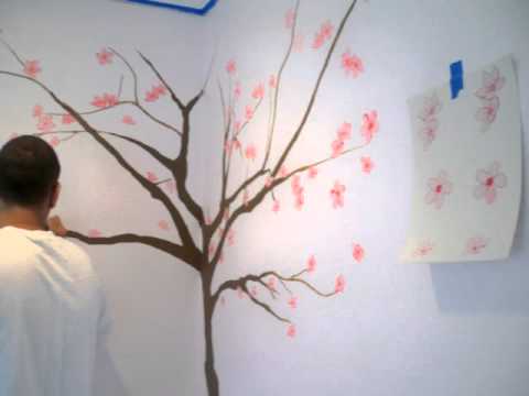 480x360 Japanese Cherry Blossoms By Sole Junkie - Cherry Blossom Tree Painting On Wall