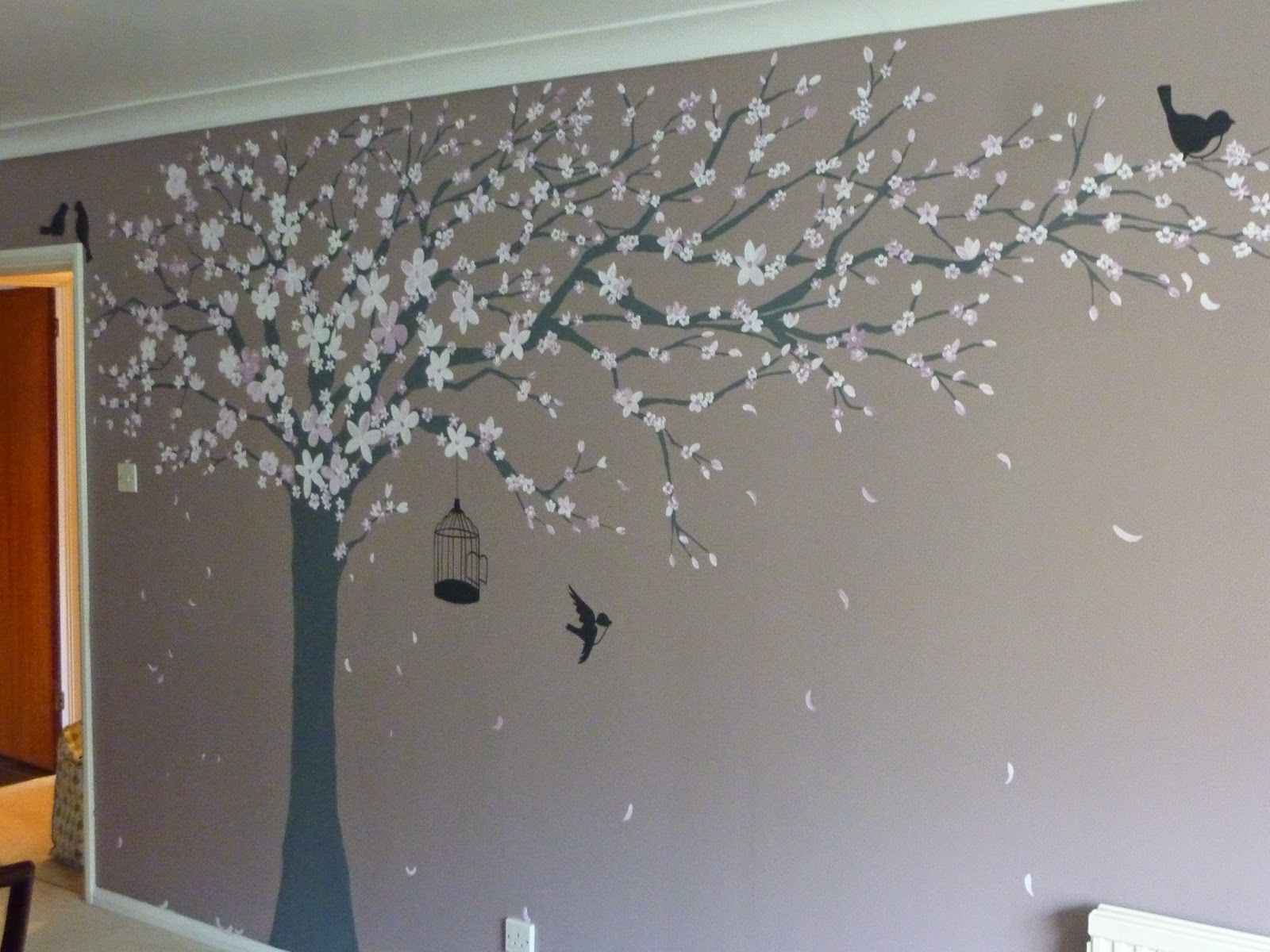 1600x1200 Joanna Perry - Cherry Blossom Tree Painting On Wall