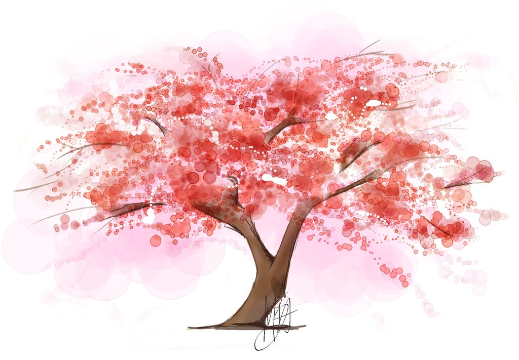 Cherry Blossom Tree Watercolor Painting at PaintingValley.com | Explore ...