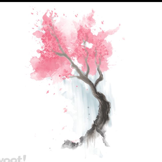 640x640 Blossom Poster By Ramyb Blossom Trees, Cherry - Cherry Blossom Tree Watercolor Painting