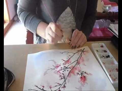 480x360 Cherry Blossom - Cherry Blossom Watercolor Painting