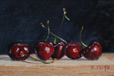 400x268 Cherry Quintet {A Daily Painting} Elizabeth Floyd - Cherry Painting