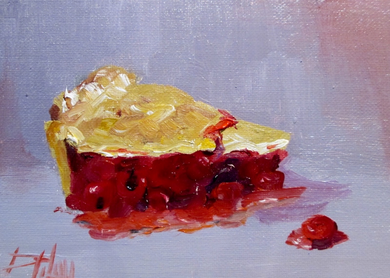 800x570 Painting Of The Day, Daily Oil Paintings By Delilah Cherry Pie - Cherry Pie Painting